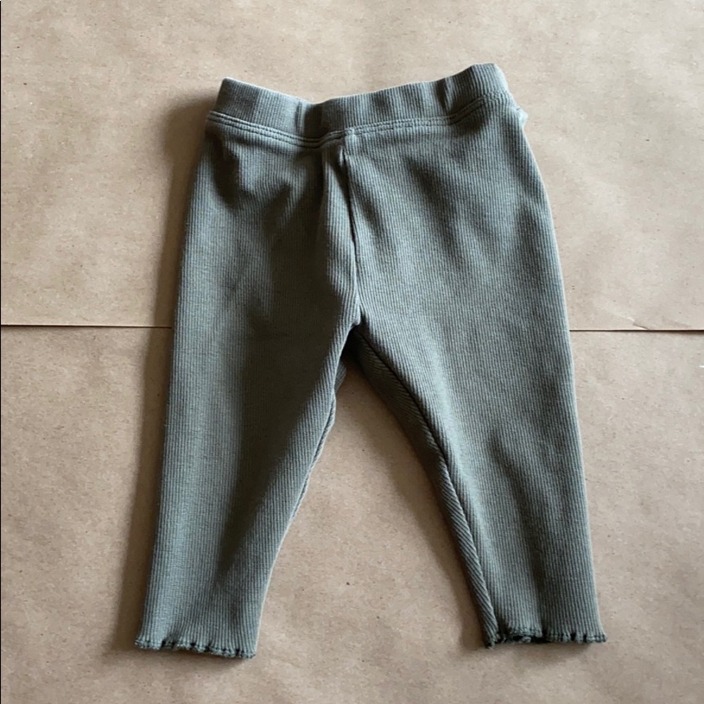 Gymboree baby army green ribbed leggings